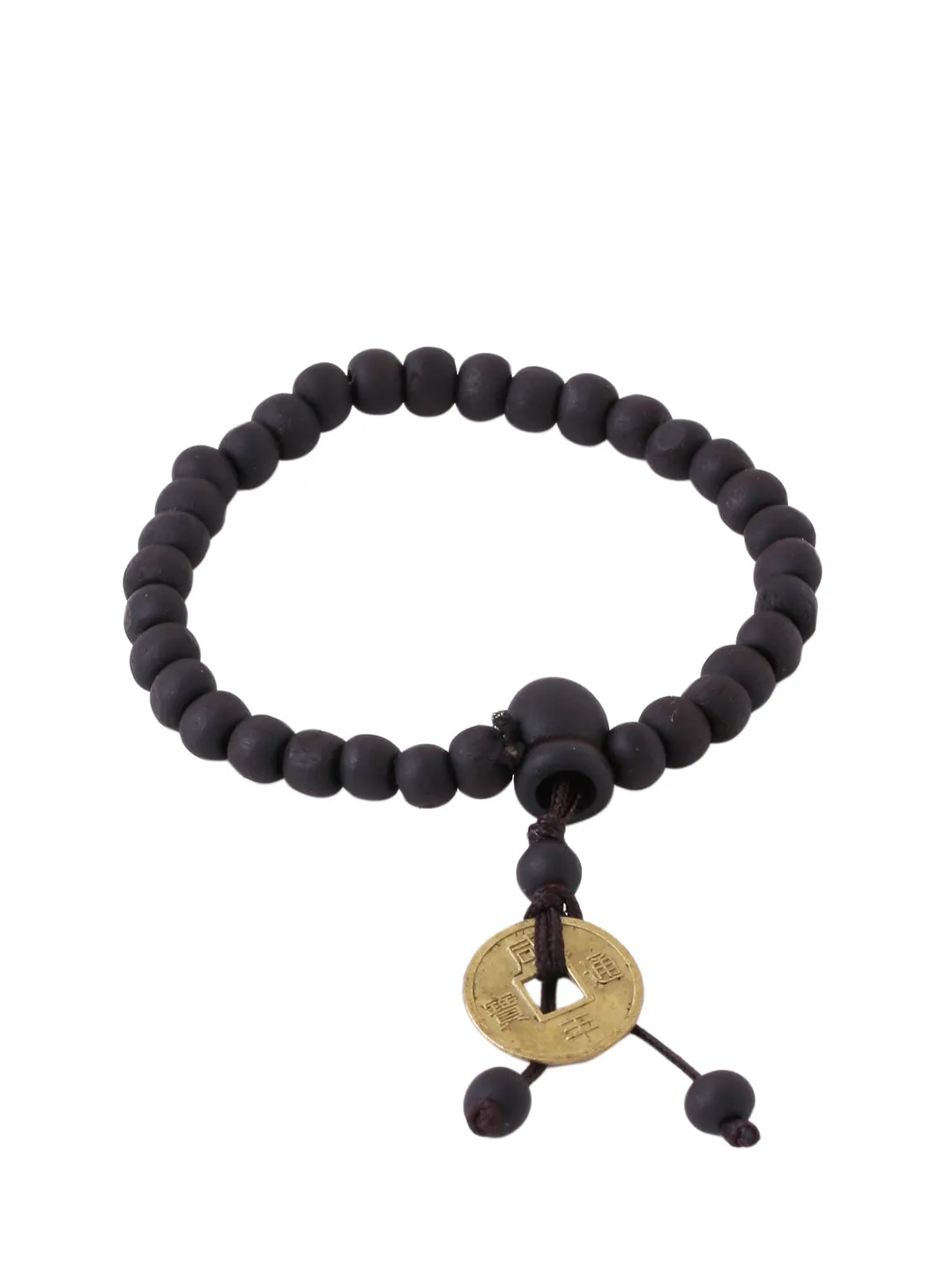 Men's Black Beaded Adjustable Braclet - NVR