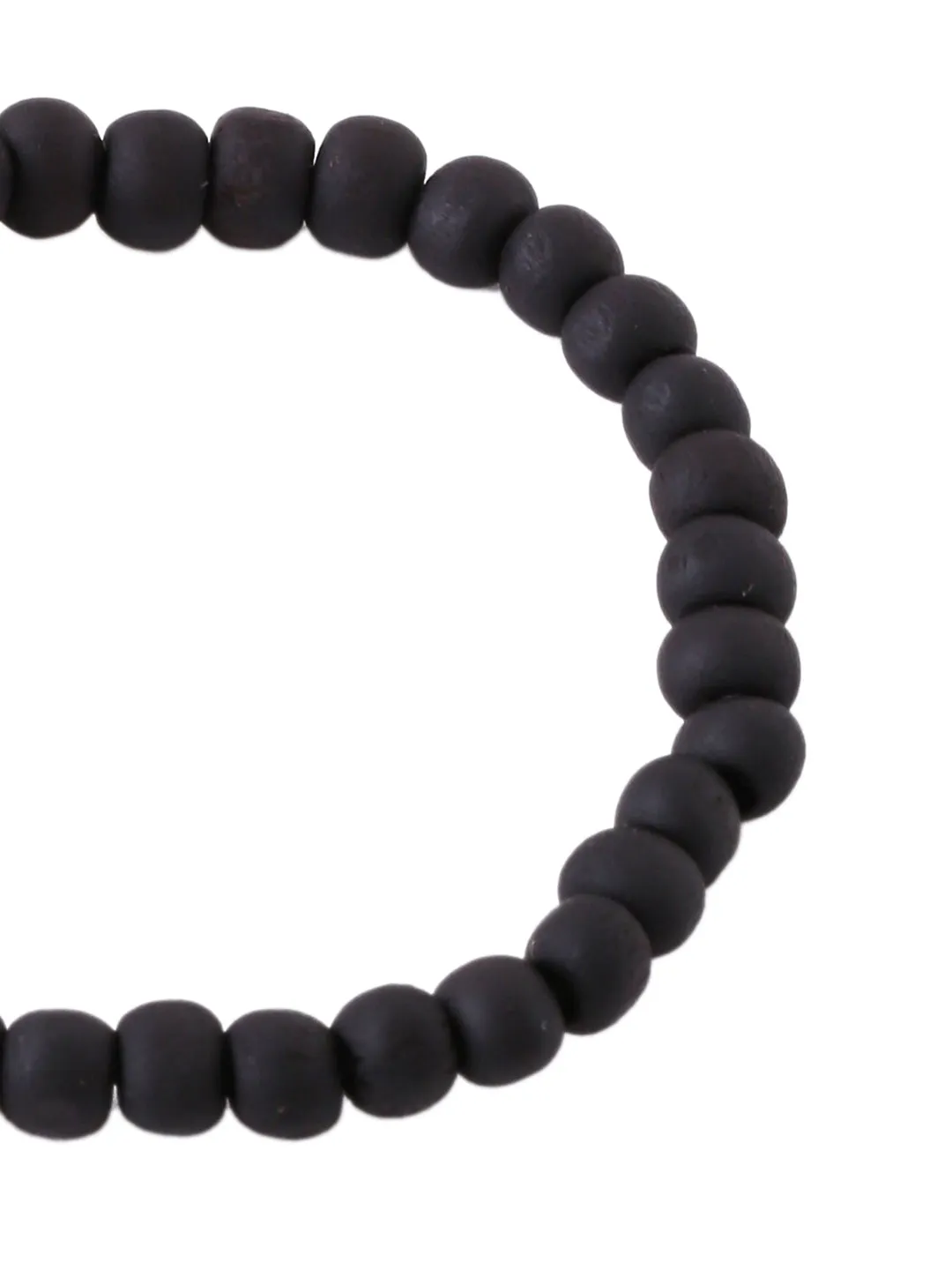 Men's Black Beaded Adjustable Braclet - NVR