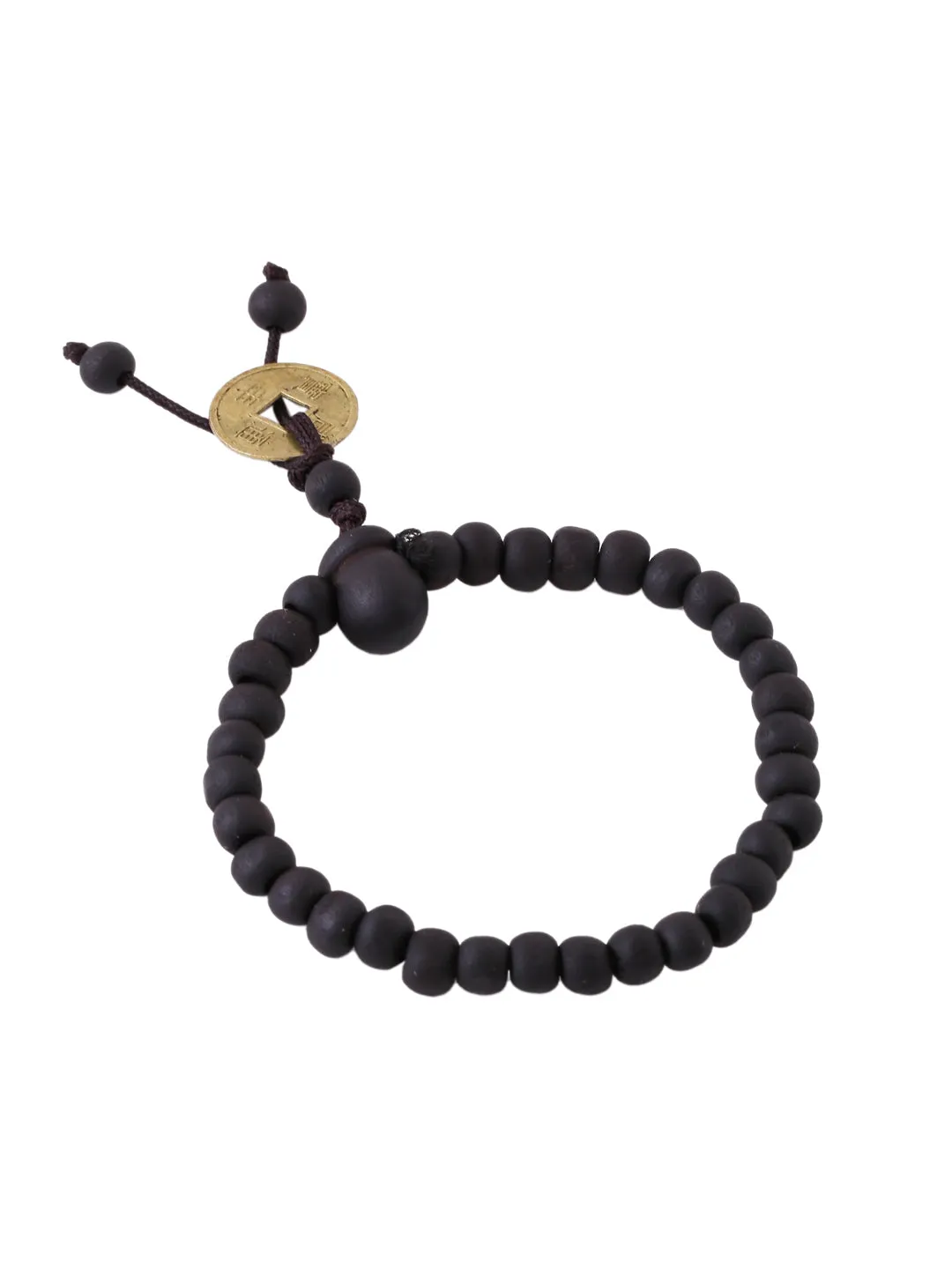 Men's Black Beaded Adjustable Braclet - NVR